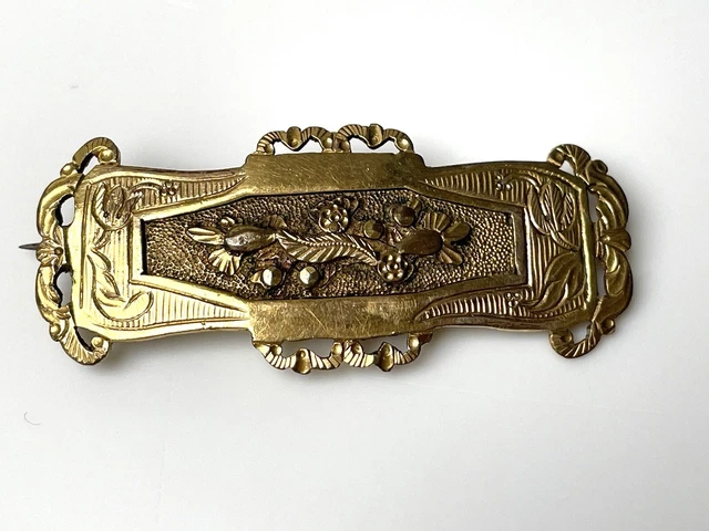 Broche Ancienne Argent Sterling Et Perle - Motif Épi De Blé - Bijou Vintage Antique