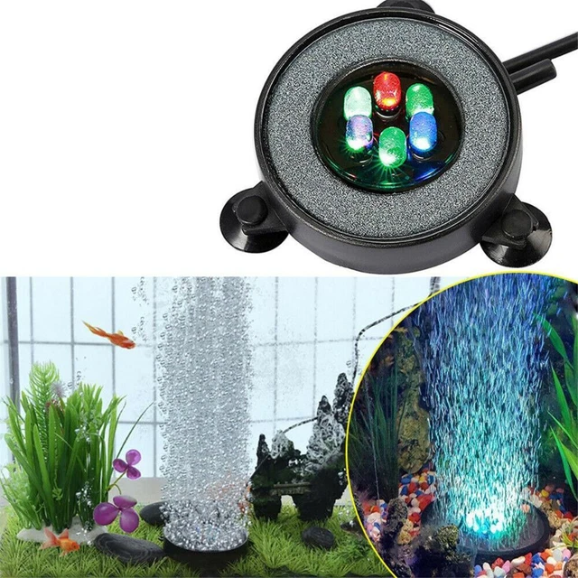 Difusor de oxígeno piedra burbuja de aire pan para pecera aparato de luz LED para acuario