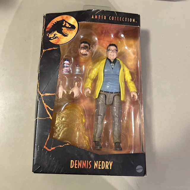 JURASSIC PARK DENNIS nedry amber collection 6"" action figure mattel