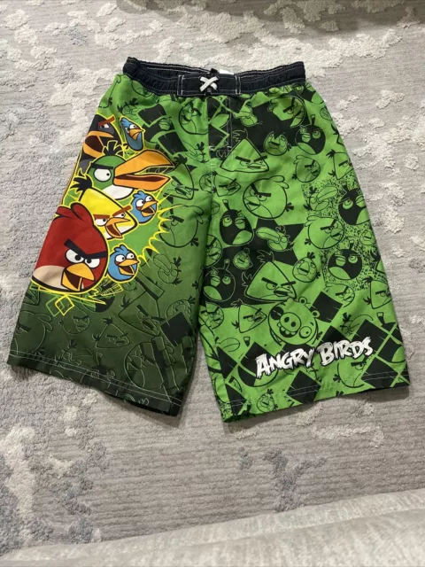 Boys Swim Trunks Angry Birds Size 10/12 EUC Small Pocket