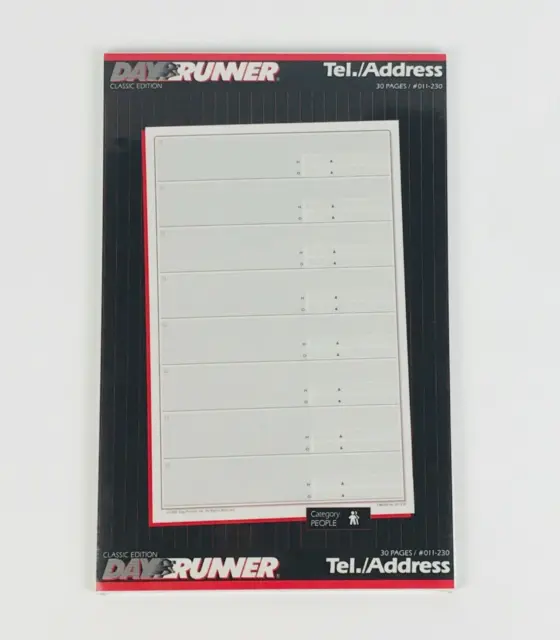 Day Runner Classic Edition Telephone and Address 3 Ring Refill Pages