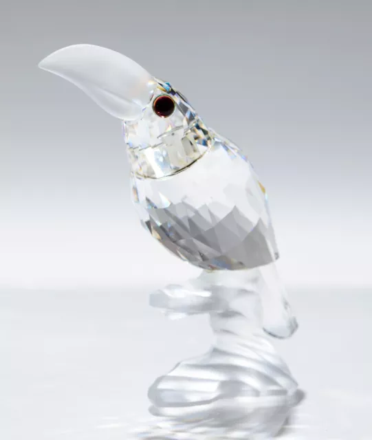 Vintage Swarovski Crystal Toucan Bird On Frosted Branch Figure 119441 Box & Cert