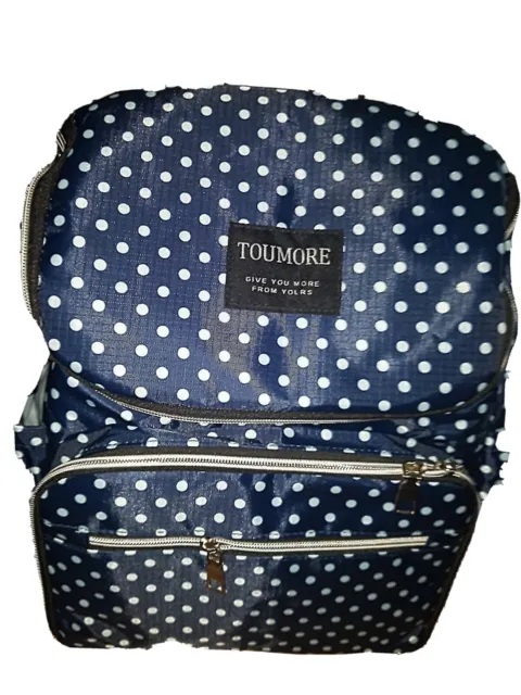 TOUMORE Mom Backpack Diaper Bag Nappy Back Pack  Travel blue polka dot