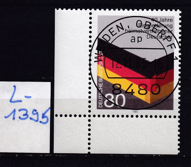BRD - Mi 1265 - EST Vollstempel Weiden - gummiert - Eckrand - Ecke 3 - L1395