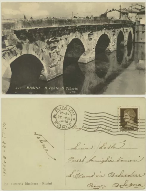Rimini -Il Ponte Di Tiberio 1934  Cartolina