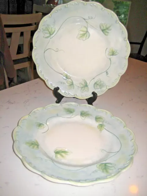 2 Lenox Tuscan Vine Rose Dinner Plates by Louise De Luyer