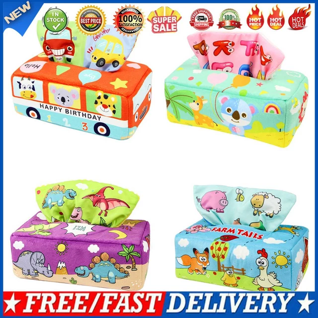 Sensory Baby Pull Tissue Box Toy Kids STEM Montessori Educational Preschool Toys