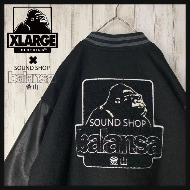 Extra Large Balancer Pile Logo Sleeve Switching Baseball Jacket Super Rare