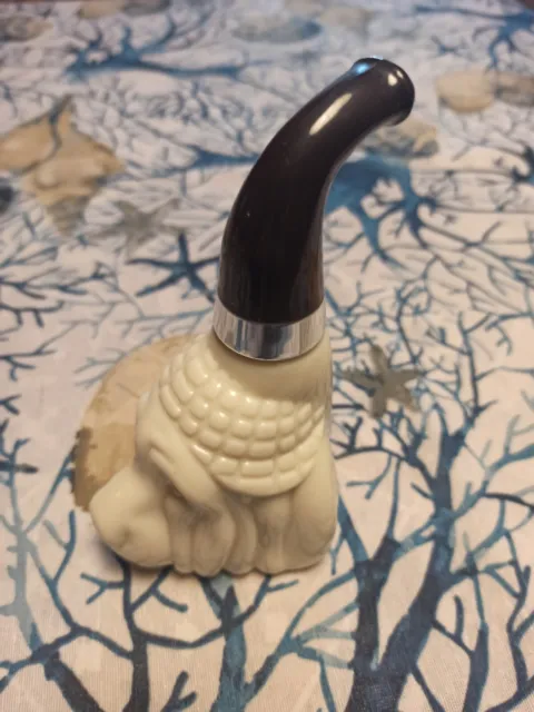 Avon boccetta bottiglia pipa porta profumo in ceramica cane vintage