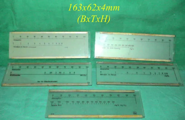5 alte Glasplatten Eppendorf Absorptionsphotometrie Photometer Fotometer Plates