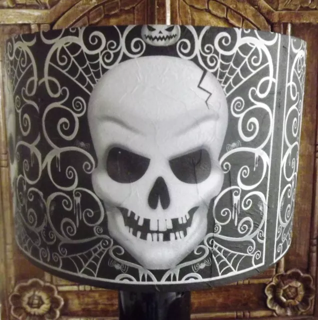 Gothic Skull Lamp shade,lampshade Halloween Black and white Free Gift