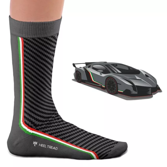 HEEL TREAD Socken im Design "Veneno" - Gr. 41-46 Race Car Auto Tuning Petrolhead