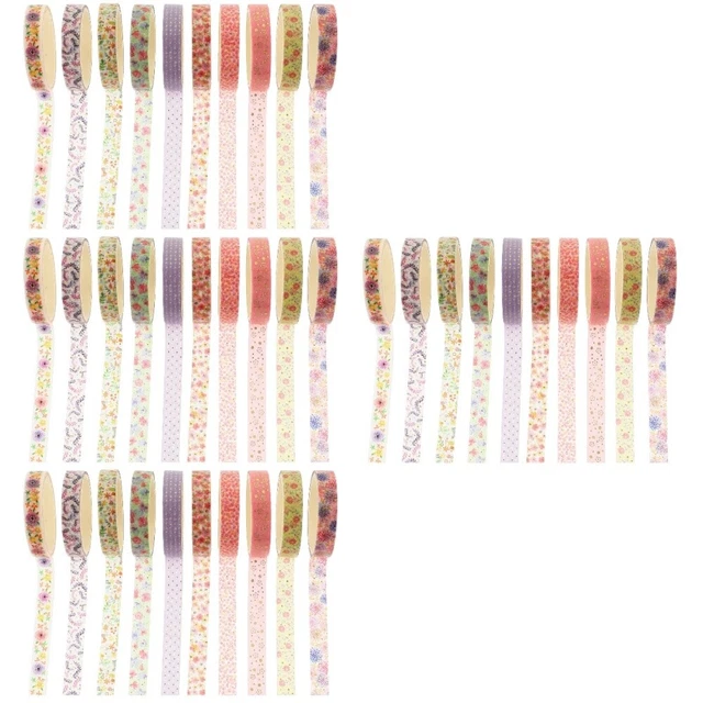40 Rolls Decorative Washi Tapes Hot Stamping Washi Tape Flower Stickers Classic 11