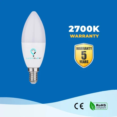 LumeGlow E14 kleine Edison Schraube LED Glühbirne | 6W warmweiß 2700k 4