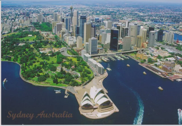 Ansichtskarte Australien: Oper von Sydney, Circular Quai - Aerial View