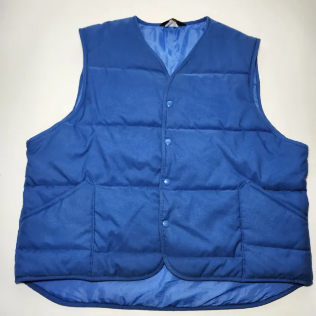 Vintage Protexall Insulated Snap Puffer Vest Men's Size XXL Blue