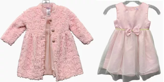 Blueberi Boulevard 2 PC Dress & Jacket Pink Roses Girls Size 4 Party Dress Set