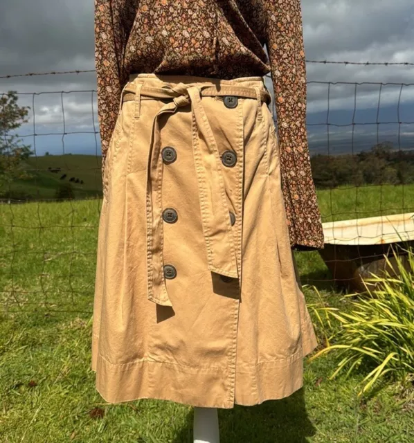 Who What Wear SAYLOR Button Classic Aline Tan Skirt  Size 12