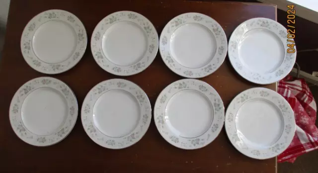 8 - Vintage Carlton China CORSAGE Bread Plates 6 1/2" Floral