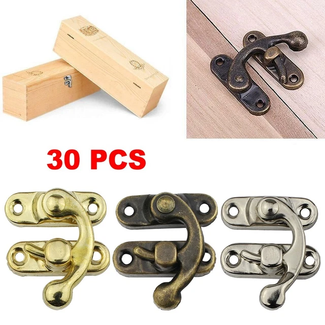 Serrure à crochet antique rustique en bronze bronze adapté aux boîtes en bois