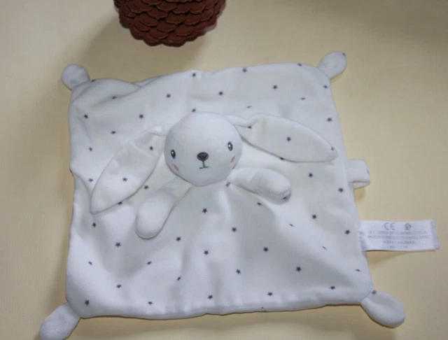 doudou SIMBA TOYS LAPIN PLAT BLANC ETOILE GRIS