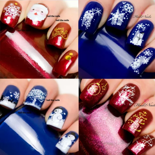 Christmas Snow Santa Nail Nails Art 3D Decal Wraps Stickers Decals Reindeer