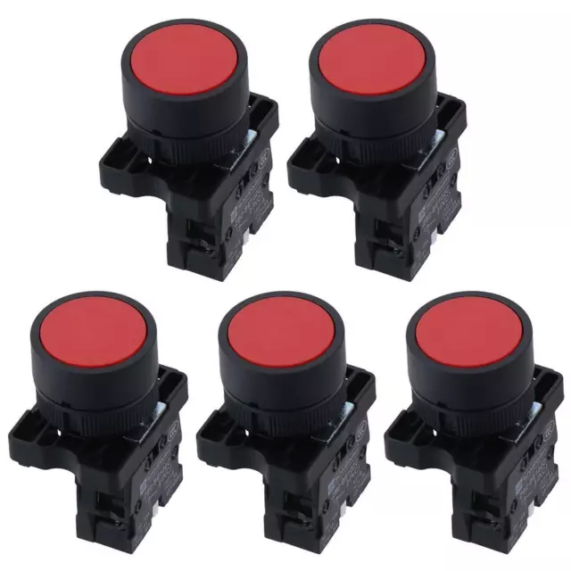 5pcs 600V 10 Amp Momentary Push Button Switch 1 NO N/O Power Button Switch