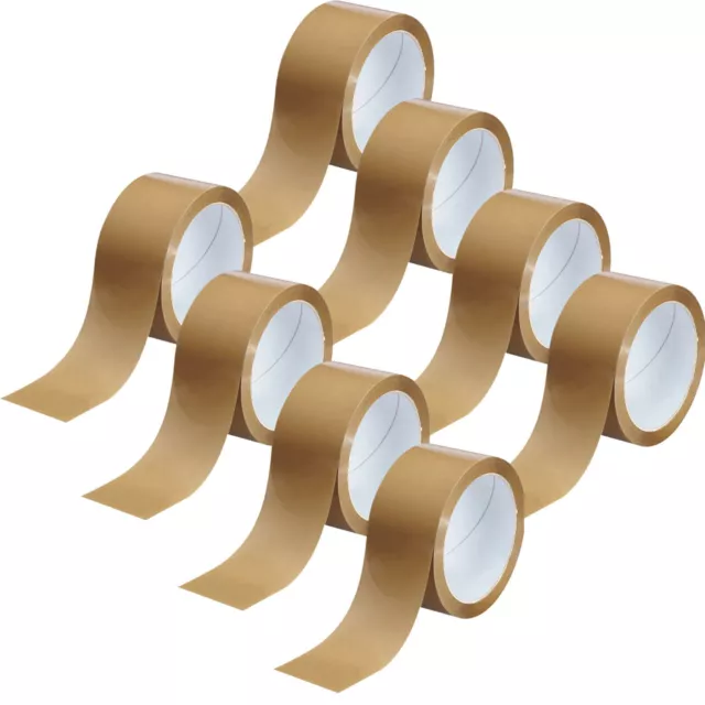 LONG LENGTH PACKING TAPE STRONG - BROWN / CLEAR / FRAGILE 50mm x 66M PARCEL TAPE