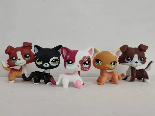 5pcs/lot LPS Toys Littlest Pet Shop Cat Dog #1542#2249#2291#790 Figures