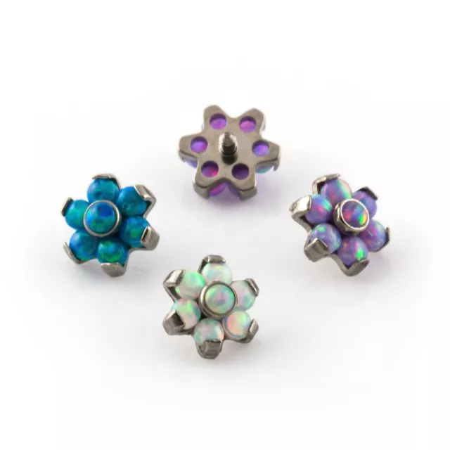 Opal Flower Dermal Anchor Top Micro Dermal Head For Internal Threaded Bars