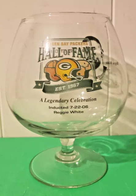 REGGIE WHITE GREEN Bay Packers Hall of Fame Brandy Snifter Glass - 2006 ...
