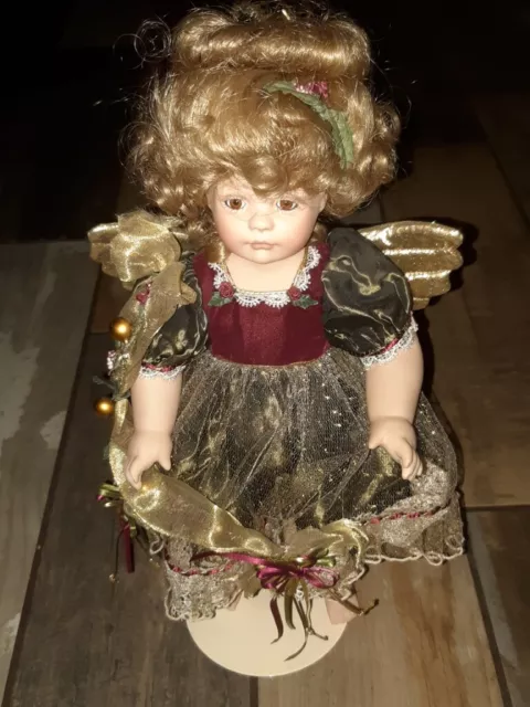 Franklin Heirloom Porcelain Doll - Angelica The Fabrege Christmas Angel