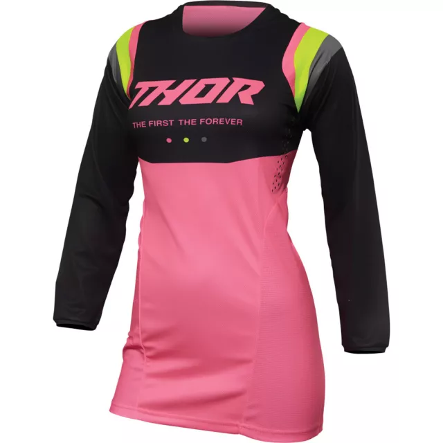 Thor 2023 MX Pulse Rev Charcoal/Pink Womens Motocross Bike Riding Jersey