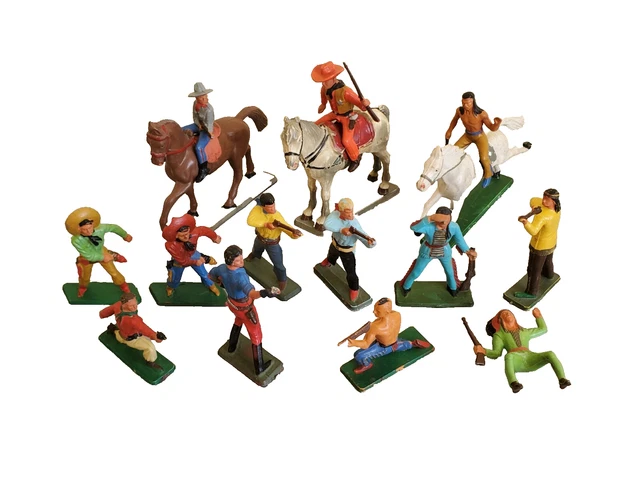 Lot De Figurines Starlux – Militaires, Cowboys, Indiens, Chevaliers – Occasion