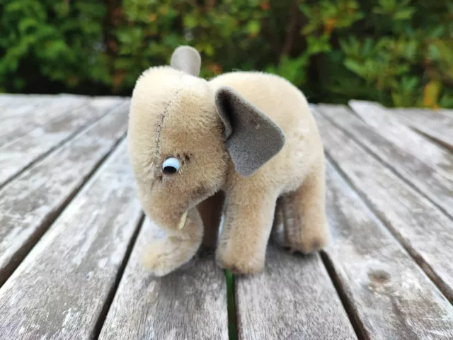 STEIFF ELEFANT 10 CM OHNE KNOPF IM OHR  1950er JAHRE