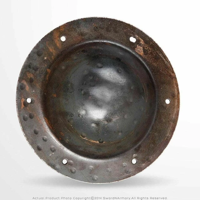 12G Steel Hand Forged Iron 8" Combat Grade Functional Medieval Shield Boss
