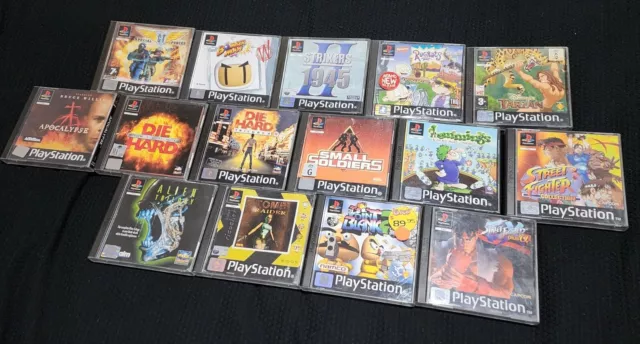 PS1 BULK LOT Sony Playstation Games PSX Tomb Raider Street Fighter