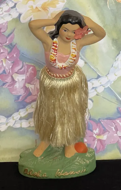 Vintage HAWAIIAN HULA GIRL NODDER Made In Japan Hawaii Souvenir