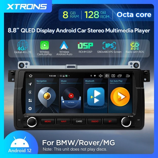 AUTORADIO GPS ANDROID 12 BMW E46 Wifi 4G 8GB RAM Carplay Voiture XTRONS
