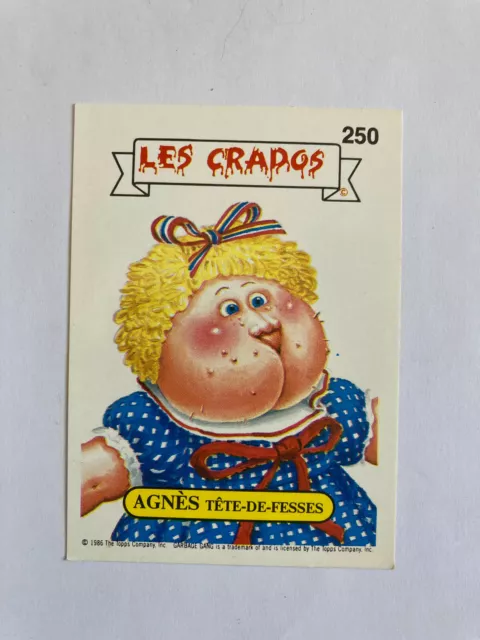 Carte autocollant 250 Les Crados 2 - Agnès tête-de-fesses sticker Art Spiegelman