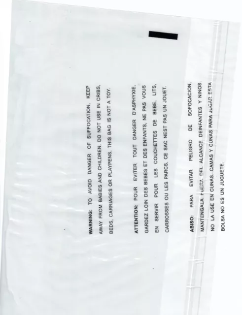 Clear Poly Bag 11"x14" 1PK/100 Self-Sealing Suffocation Warning Mailer Bags