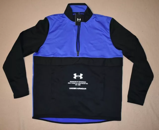 Under Armour Men's Armour Fleece Storm ½ Zip 1357084 003 Blue/Black NWT