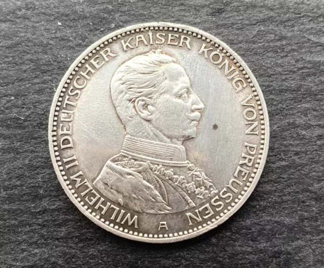 900 Pièce D'Argent, 3 Mark, Wilhelm II Roi De Prusse, 1914, Beau