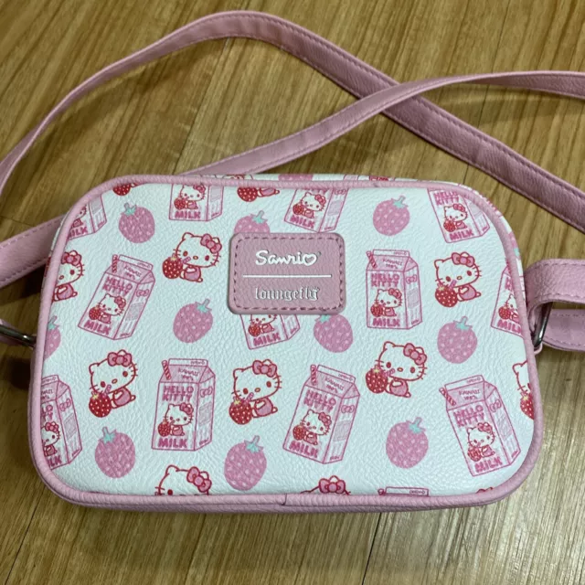 Loungefly Hello Kitty strawberry milk crossbody purse Excellent Condition