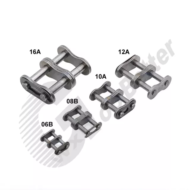 Roller Chain Connecting Links 04C~40B Carbon Steel Double Strand Roller Links