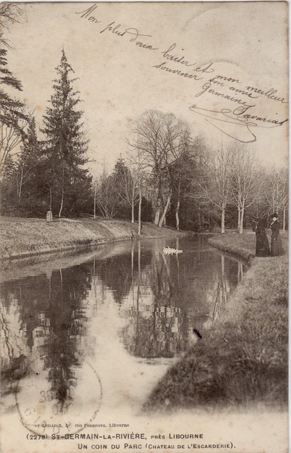 CPA -33- St-GERMAIN-la-RIVIERE -Château de l'Escarderie - Un coin du Parc.