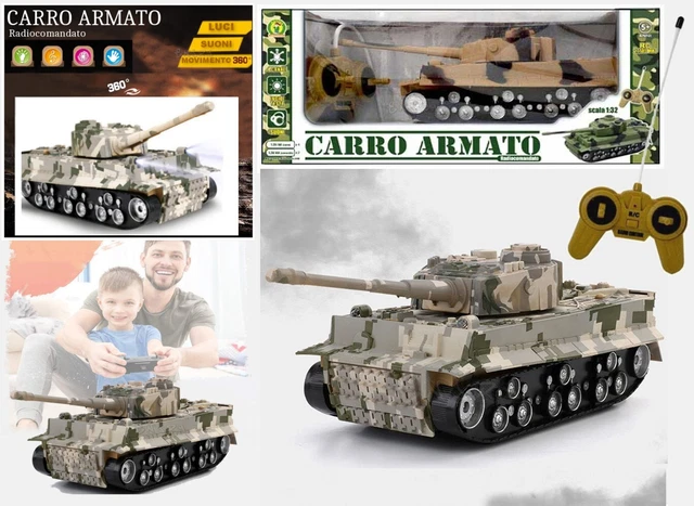 Carro Armato Radiocomandato Militare In Scala 1:20 – Telecomando 2.4 GHz, Suoni E Luci Realistiche, Per Bambini E Adulti