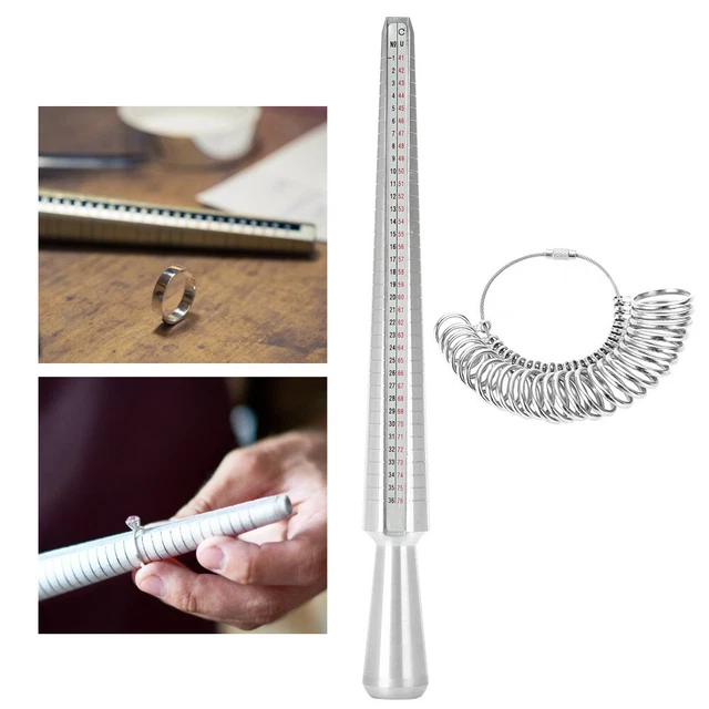Jewelers Jewelry Repair Measuring Tool Ring Mandrel Stick Finger Gauge Tool ABE