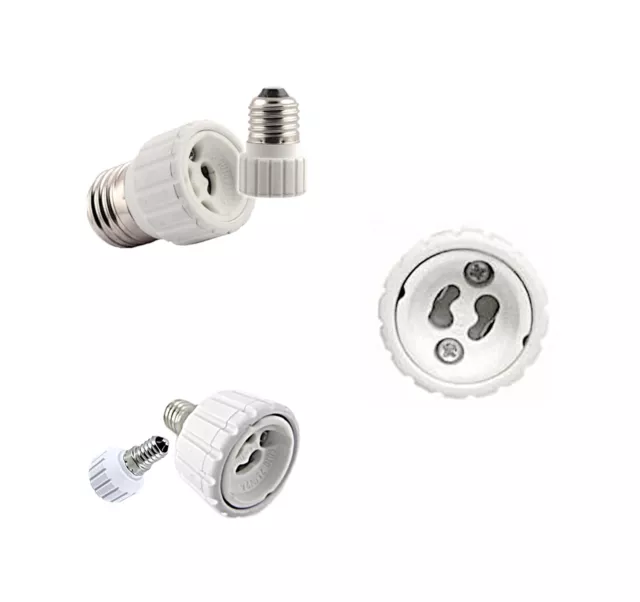 Lampen-Sockel E14 E27 auf Gu10 Leuchtmittel-Adapter Fassung Glühbirne LED