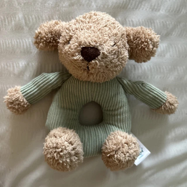 Rsttle JELLYCAT JUMBLE PUPPY Rattle Grabber Baby Soft Toy Green Corduroy £7.58 ...